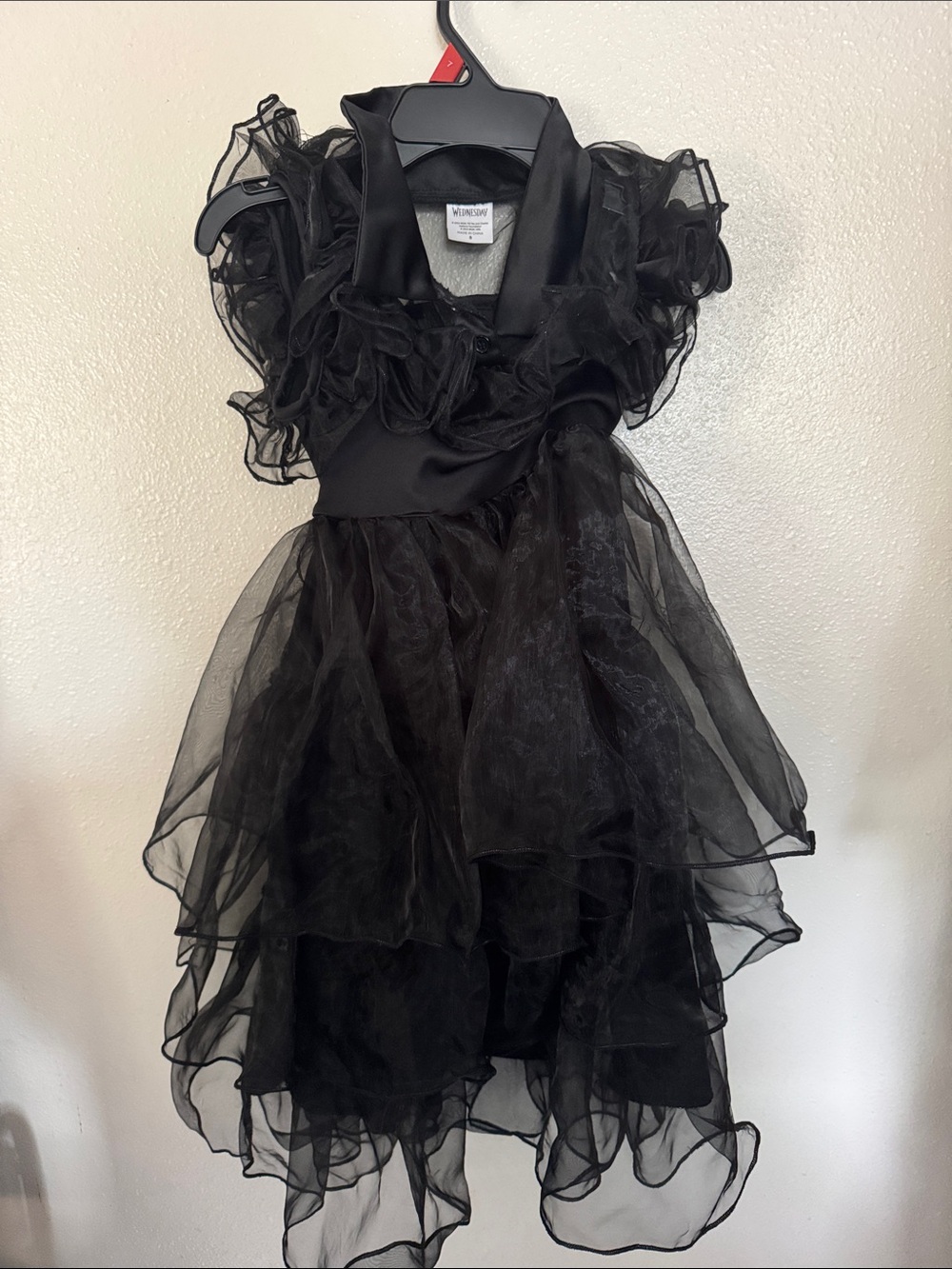 Wednesday Addams Girl Black Ruffled Tulle Dress